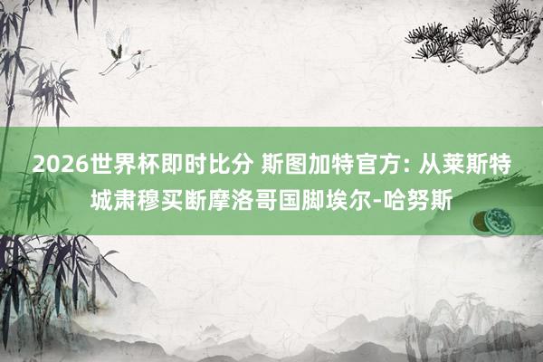 2026世界杯即时比分 斯图加特官方: 从莱斯特城肃穆买断摩洛哥国脚埃尔-哈努斯