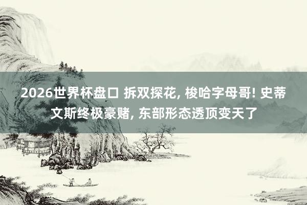 2026世界杯盘口 拆双探花， 梭哈字母哥! 史蒂文斯终极豪赌， 东部形态透顶变天了