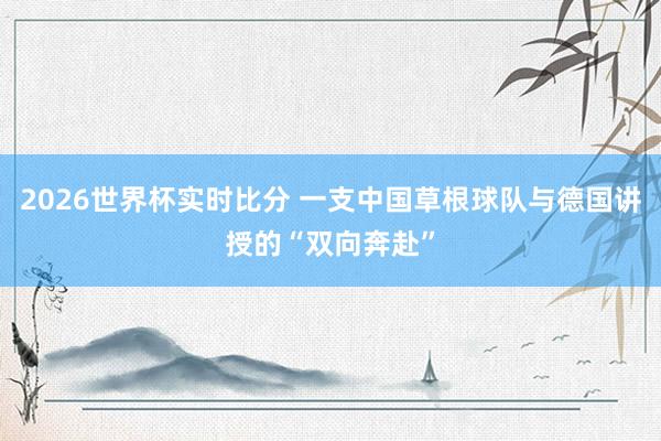 2026世界杯实时比分 一支中国草根球队与德国讲授的“双向奔赴”