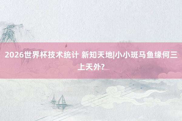2026世界杯技术统计 新知天地|小小斑马鱼缘何三上天外?