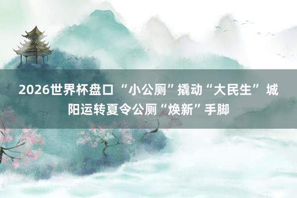 2026世界杯盘口 “小公厕”撬动“大民生” 城阳运转夏令公厕“焕新”手脚