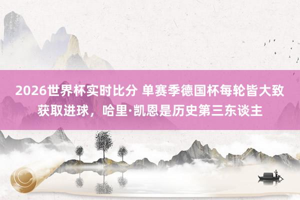 2026世界杯实时比分 单赛季德国杯每轮皆大致获取进球,哈里·凯恩是历史第三东谈主