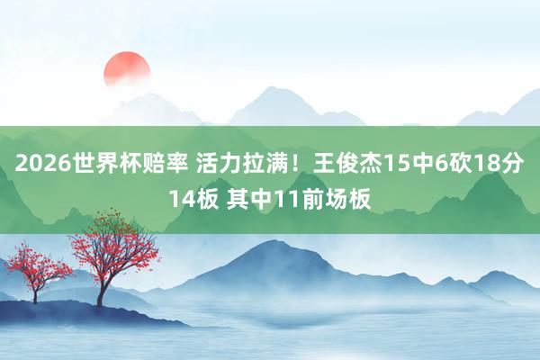2026世界杯赔率 活力拉满！王俊杰15中6砍18分14板 其中11前场板