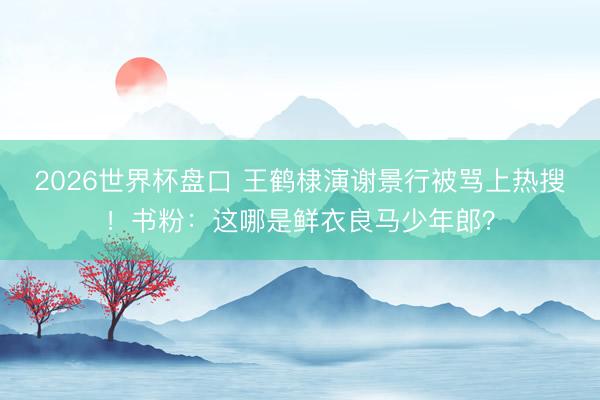 2026世界杯盘口 王鹤棣演谢景行被骂上热搜！书粉：这哪是鲜衣良马少年郎？