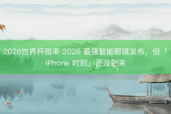 2026世界杯赔率 2026 最强智能眼镜发布,但「iPhone 时刻」还没到来